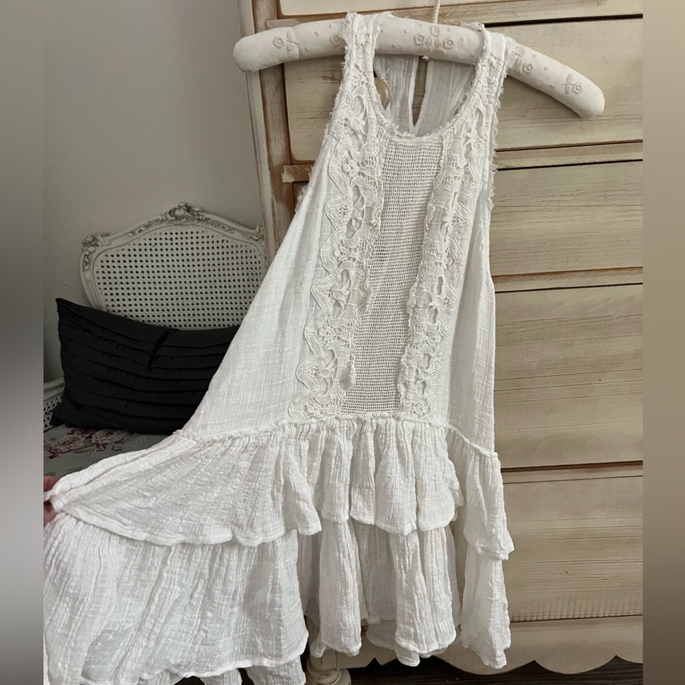 FP tunic dress Pit to Pit is 19” flat  length from shoulder to hem is 32”